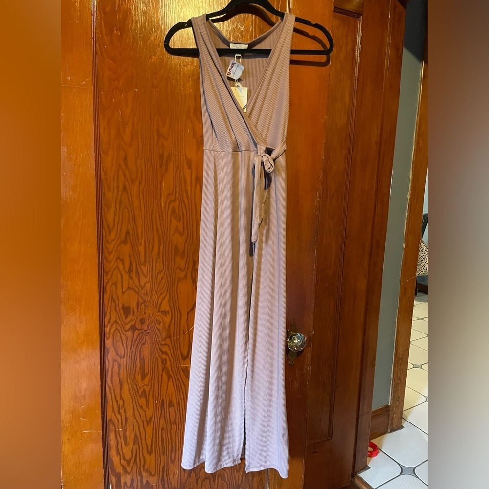 NWT size XS see you Monday slit v neck sleeveless dress